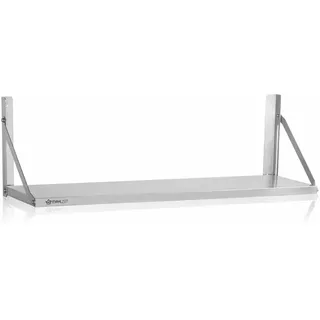 Mahlzeit - Edelstahl Wandregal, 100 x 30 cm, Silber, Klappbares Hängeregal, Küchenregal, Wandboard