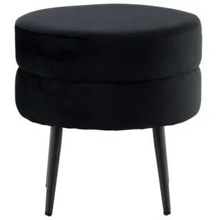 Venture Home Pouf Pot Pouf Ø40cm Velour schwarz. schwarz