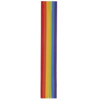 Rayher Wachs-Zierstreifen Regenbogen, 3 Streifen, 20 cm lang, ca. 2,5 cm breit, je Streifen mehrere 1 mm breite Wachszierborten in 6 Farben, Verzierwachs, Wachs zum Kerzen verzieren, 31497000