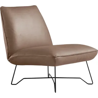 Sessel EGOITALIANO "Lia Loungesessel, elegant und stylisch, toller Sitzkomfort", beige (safari), B:62cm H:73cm T:79cm, Leder NUVOLE (Echtes Rindsleder). Halbnatürliches, halbnarbiges Rindsleder mit einer natürlichen Körnung von 1, 2 bis 1, 4 mm. Dieses Leder hat eine weiche, wachsartige Haptik mit mattem Aussehen und einem Wolkeneffekt. Es handelt sich um ein Naturleder, das die ursprünglichen Eigenschaften der Lederhäute nicht verändert. Das Vorhandensein von verheilten Narben, Körnungsunterschiede,