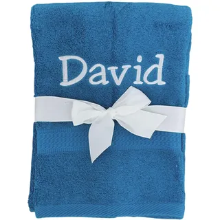 KIDDI-MEDIA Handtuch mit personalisierter Bestickung wie z.B. Name / 100x50cm | 500 g/m2 | 100% Baumwolle Frottier (50 x 100 cm, Petrol)