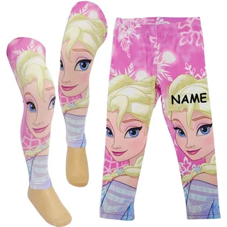 alles-meine.de GmbH Leggings - Frozen - die Eiskönigin - Größe 2 bis 3 Jahre - Gr. 98/104__ incl. Name - leicht angerauht/Fleece Thermo gefüttert - warme Winter Frottee ..