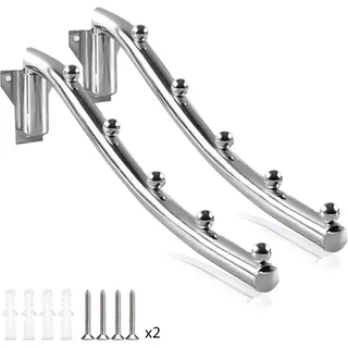 2 Stück Wand Kleiderhaken Klappbar, Kleiderlüfter Wand Klappbar, 180° Drehbarer Stainless Kleiderständer Wand Kleiderstange Hakenleiste Edelstahl Garderoben Haken Schwingenarm Halter Kleiderablage