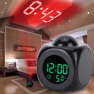 VIFERR Digital Wecker mit Projektion, Projektionswecker Multifunktionale Digitaler Wecker Elektronische Projektion Wecker Digitaluhr mit Temperaturanzeige für Schlafzimmer Büro
