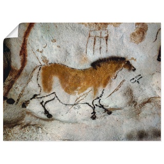 ARTland Poster Kunstdruck Wandposter Bild ohne Rahmen 120x90 cm Querformat Steinzeit Tiere Pferde Malerei Höhle von Lascaux 17.000 v.Chr. T6KJ