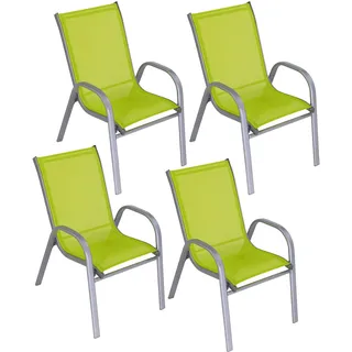 Hline Kinderstuhl aus Metall Kinder Gartenstuhl Sessel Stuhl stabil robust (4 Stück GRÜN)