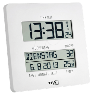 TFA 60450902 - Funkuhr Time Line, digital, mit Temperatur