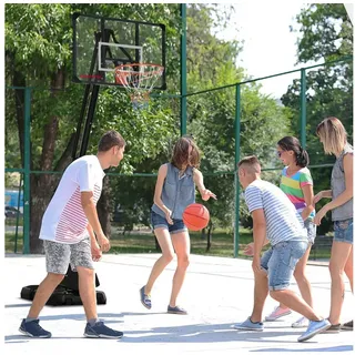 sportnow Basketballständer Schwarz 107 x 70 cm
