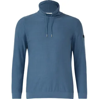 Leichter Pullover mit Snood-Kragen und Logo-Detail - petrol - 4XL