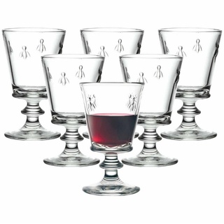 La Rochere Rotweinglas Biene Abeille Rotweingläser 350 ml 6er Set, Glas weiß