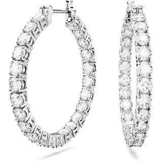 Swarovski Matrix Kollektion Kreolen, Rundschliff, Rhodiniert