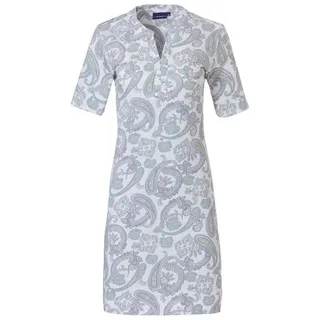 Pastunette Nachthemd Damen Schlafshirt mit kurzem Arm (1-tlg) Paisley Muster, auch in großen Größen weiß 44