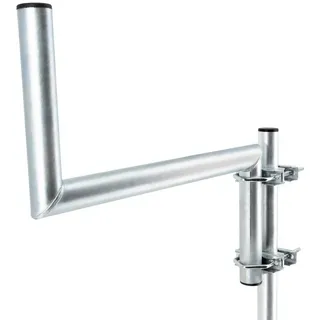 PremiumX Z-Ausleger 50cm Ø 48mm Stahl mit Schellen Antennen-Mast Ausleger Z-Form SAT-Spiegel Halterung für Satellitenschüssel