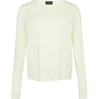 Feinstrickpullover mit Herz-Ajourmuster - creme - 46