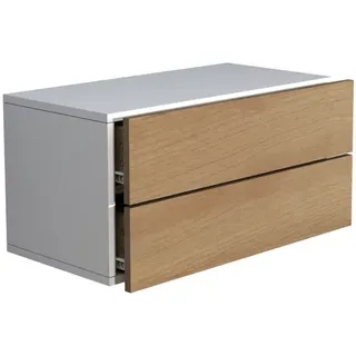 VCM Nachtschrank Usal 60 x 32 x 30 cm Braun/Weiß