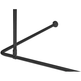 ALU DECKENHALTERUNG EXTRA LANG 120 cm - BASIC! FÜR WINKELSTANGE DUSCHVORHANGSTANGE (schwarz)