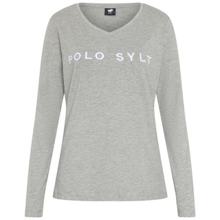 Polo Sylt T-Shirt im Label-Design hellgrau XS