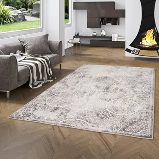 Pergamon Designer Teppich Tawira Vintage Klassik Grau Barock in 5 Größen