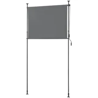 pro.tec Außenrollo 150 x 270 cm Dunkelgrau Metall