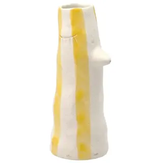 Villa Collection Vase mit Schnabel und Wimpern in Farbe gelb