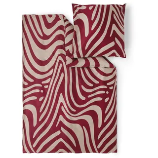 s.Oliver Mako-Satin Rot 135 x 200 cm + 80 x 80 cm