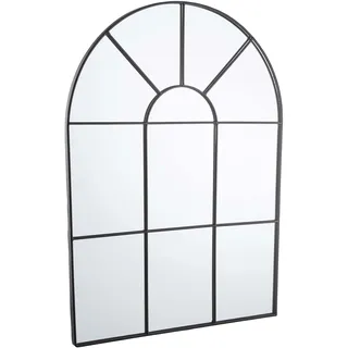 BUTLERS Fensterspiegel - Spiegel in Fensteroptik (50x70 cm) - Halbrunder Wandspiegel mit Rahmen im Vintage-Stil