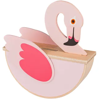 alles-meine.de GmbH große Spardose - Motivwahl - Holz - Flamingo - mit Verschluss - 17 cm - stabile Sparbüchse - Sparschwein - für Kinder & Erwachsene/lustig witzig - Kinderspa..