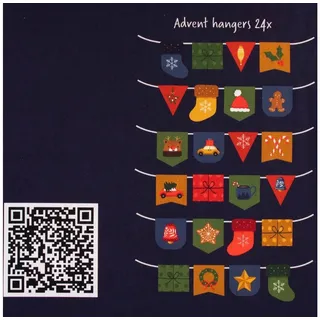 SCHÖNER LEBEN. Stoff Weihnachtsstoff Meterware BW Popeline Digital Adventskalender bunt, allergikergeeignet bunt