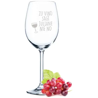 GRAVURZEILE Leonardo Weinglas mit Gravur - Zu Vino sag ich nie no - Personalisiert mit eigenem Namen - Lustiges mit Spruchglas als Geschenk für Weinliebhaber - Geschenke für Sie & Ihn - Farbe: Daily