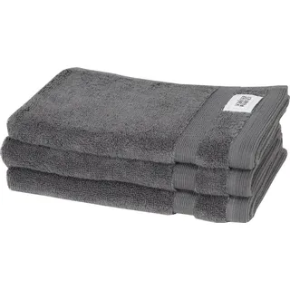 SCHÖNER WOHNEN-Kollektion Gästehandtuch Cuddly, Frotteevelours (3-St), schnell trocknende Airtouch-Qualität grau