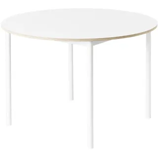 Muuto Base Tisch rund, Ø 110 cm, weiß laminat / weiß