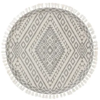 Teppich Elias, benuta, rund, Höhe: 6 mm, Kunstfaser, Berber, Ethno-Style, Wohnzimmer grau