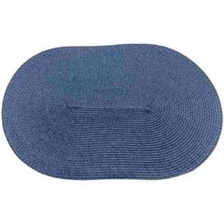 Ueiwffzo 30 * 45cm Oval Platzsets 4er Set Abwaschbar Hitzebeständig Gewebte Tischsets rutschfest Platzdeckchen für Küche, Party, Hochzeit, Weihnachten (Dunkelblau)