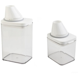 Waschmittel-Aufbewahrungsbox, Kunststoff-Waschpulverspender, luftdicht, mit Deckel und Griff, Messbecher (1500 ml)