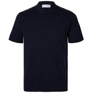 SELECTED HOMME Poloshirt SLMBERG SS KNIT POLO blau L (52)