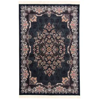 Orientteppich MORGENLAND "Mouna" Teppiche Gr. B/L: 150 cm x 225 cm, 9 mm, 1 St., schwarz Orientalische Muster Wohnzimmer, Fußbodenheizung geeignet