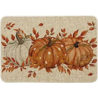Orange Kürbisse Ahornblätter Herbst Fußmatte 40x60 cm