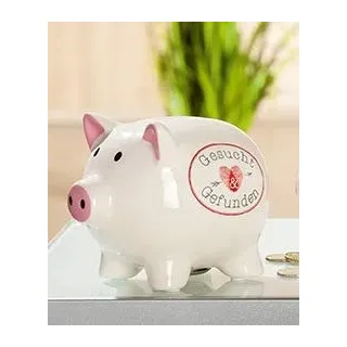 Gilde Sparbüchse Sparschwein Spardose Hochzeitskasse, neues Design,zur Hochzeit,Wedding,Married,Geschenk (Gesucht-Gefunden)