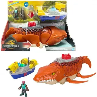 Mattel Imaginext Jurassic World Wasserjäger-Mosasaurus Dinosaurier-Spielzeug mit Actionfigur 45 cm