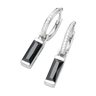 GIORGIO MARTELLO MILANO Creolen mit Behang Zirkonia schwarz/silber 925 2013796