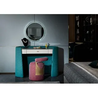 Schminktisch Turkis Holz Leder Schlafzimmer Konsolen Tische Design Schmink Luxus