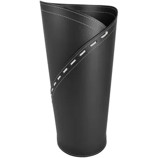 LIMAC Design KATRINA Regenschirmständer aus Leder, Schirmständer modernes Design für den Innenbereich, Regenschirmkorb mit Wasserauffangschale herausnehmbar, Hergestellt in Italien. (Schwarz)