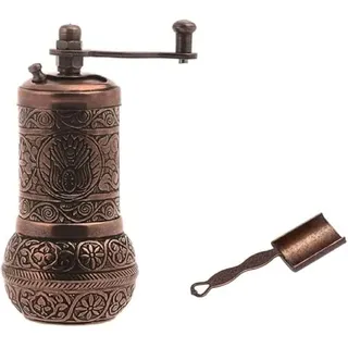 Acar Türkische Pfeffermühle Schwarz Nachfüllbar Mit Messlöffel und Kurbel - Gewürzmühle (Old Copper)