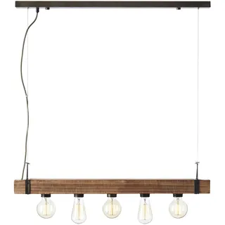 Brilliant Woodhill 5-flg. E27 30W 80 cm eckig antik/schwarz Holz