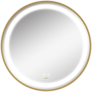 Runder Badspiegel Mit Led Beleuchtung Gold (Farbe: Gold)