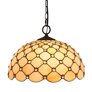 Esszimmer Hängelampe Vintage Pendelleuchte Im Tiffany-Stil,Antik E27 Esstisch Pendellampe Glas Design Küchenlampen Wohnzimmerlampe Hängeleuchte Schlafzimmer Loft Cafe Bar Dekoration (φ40cm)