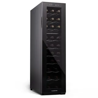 Klarstein Shiraz 27 Duo Weinkühlschrank 2 Zonen Getränkekühlschrank Klein, Kleiner Weinschrank, Wein-Kühlschrank Klein mit Glastür, Indoor/Outdoor Flaschenkühlschrank, Wine Fridge, Flaschen 5-18 °C Touch