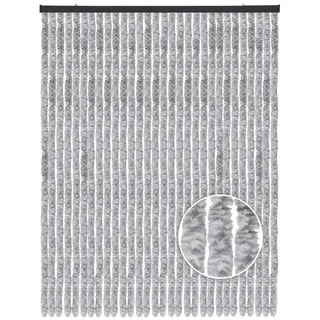 Arsvita Türvorhang Flauschvorhang 120x200cm (1 St), Ösen, blickdicht, Insektenschutz Vorhang für Terrasse, Balkon, Pavillon, Camping grau