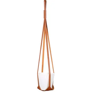 ikasus Pflanzenaufhänger,Hanging Plant Holder, Makramee Blumenampel Leather Hängeampel Blumentopf,Blumenhänger Pflanzhänger für Innen Außen Decken Balkone Wanddekoration