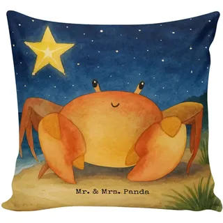 Mr. & Mrs. Panda Dekokissen Sternzeichen Krebs Design, Kissen 40x40, Weiß, Krebse, kuschelkissen, kissen für sofa 40x40 kissen mikrofaser kopfkissen weiß